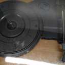 Vinyl Record Player Bluetooth Turntable with Built in Stereo Speakers Belt Drive 3 Speeds Vintage Turntables for Vinyl Records Support RCA Output, Aux in, Auto Stop, Light Walnut