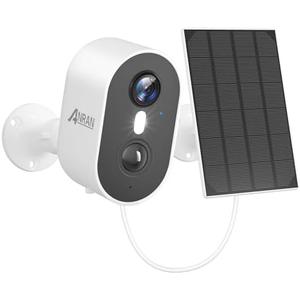 ANRAN 3MP Solar Security Cameras Wireless Outdoor for Home Security, 2K Color Night Vision WiFi Surveillance Home Camera with Solar Panel, Spotlight, PIR Detection, 2-Way Talk, Compatible with Alexa
