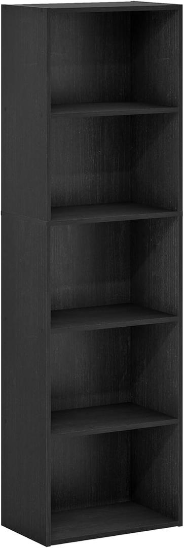 Furinno Luder Bookcase / Bookshelf / Storage Shelves, 5-Tier, Blackwood