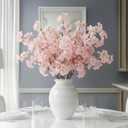 Daifunli 6 Pcs Artificial Cherry Blossom Branches Silk Fake Cherry Blossom Flowers 43 Inch Faux Stems for Spring Home Decor, Table Centerpieces, Wedding Bouquets(Light Pink,Classic)