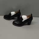 YDN Women Chunky High Heels Round Toe Oxford Loafer  Size 10 US, Black