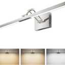 VONLUCE 30" LED Bathroom Vanity Light, 3CCT Modern LED Vanity Lights with 360 Rotatable Head Swing Arm, 11.4W Bathroom Light Fixture Over Mirror, LED Lights for Bathroom Bedroom, Brushed Nickel (Chrome)