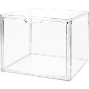 Clear Acrylic Display Case with Magnetic Lid-Dustproof Plastic Book Storage Box,Clear Box,Purse Storage Organizer,Action Figure Display Case,Acrylic Sneaker Shoe Box(1 Pack)