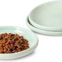 3 PCS Ceramic Cat Bowls, 5.5 in Pet Bowl Cat Dishes for Food and Water, Small Dog Dish(Blue)