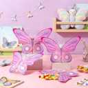 Resurhang 60 Pcs Butterfly Party Zipper Treat Bags Pink Food Goodie Gifts Bags Resealable Butterfly Themed Party Snack Candy Containers for Birthday Baby Shower Bridal Showers Supplies