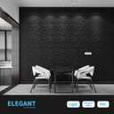 Art3d 19.7" x 19.7" (Pack of 12) Wall Panel Stripes, Black