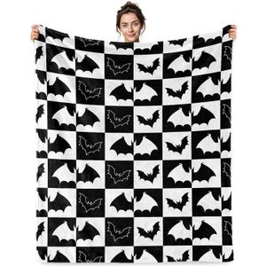 Gothic Bat Throw Blanket Soft Flannel Halloween Themed Horror Blanket Cozy Halloween Throw Blanket for Couch Bed Goth Decor(50x60 Inch)