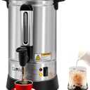 Coffee Urn 50 Cup 8L Large Coffee Maker Commercial Stainless Steel Hot Water Urn Coffee Fast Brew Dispenser 950W, 8L Single-wall