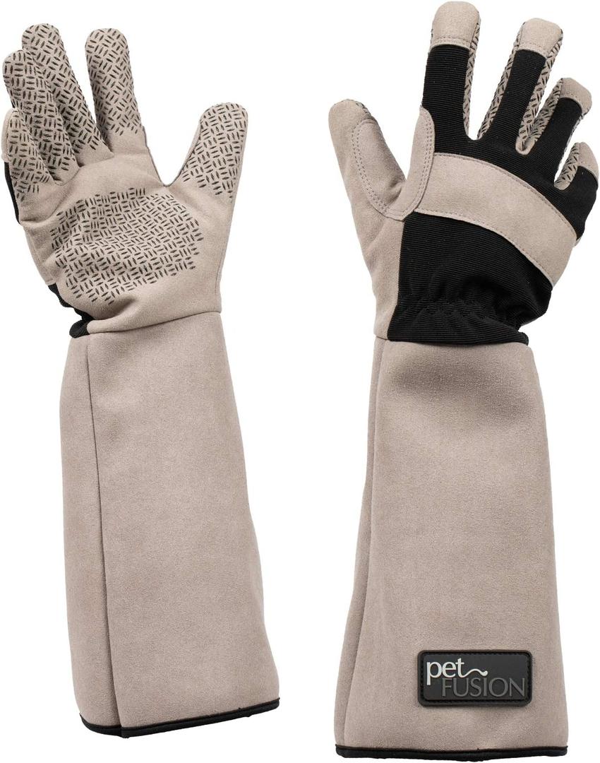 PetFusion Multipurpose Pet Glove for Grooming, Trips to Vet, Handling. [Puncture & Scratch Resistant, Water Resistant]