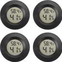 Mini Hygrometer Digital Thermometer Humidity Meter Hygrometer Thermometers Indoor/Outdoor Humidity Monitor Reptile Thermometer for Greenhouse Garden Cellar Fahrenheit()/ Celsius() 4 Pack