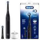 OralB iO Series 2 Rechargeable Electric Powered Toothbrush Starter Kit, Night Black with 2 Brush Heads  Automatic Pressure Sensor to Protect Gums  3 Modes  2 Min Timer