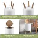 Trash can7Liter/1.8 Gallon Garbage can with Press top LidNordic Modern Waste BasketPlastic Trash bin Suitable for Kitchen, Bathroom, Bedroom, Living Room, Office, OutdoorDog Proof Trash can