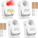 4 Pcs PIR Infrared Motion Sensor Replaceable Voice PIR Motion Sensor Sound Player Welcome Doorbell Speaker Motion Sensor Alarm Multiple Recorded Sounds Player for Shop Store Home
