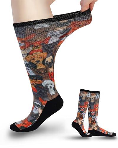 YOKEEP Diabetic Socks for Women & Men Extra Wide, Over The Calf Non Binding Diabetic Lymphedema Neuropathy Edema Swollen Feet Cast Boot Socks Bariatric for Women Men