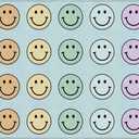 Flagship Carpets Schoolgirl Style Pastel Rainbow Smileys Criss-Cross Applesauce Educational Area Rug for Kids Room, Children's Classroom for Teaching and Playroom, 7'6" x 12', Multi, Seats 28