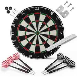 Amazon Basics Dartboard for Adults, Regulation Size, with Steel Tip Darts, 18" Regulation, incl. 6 darts