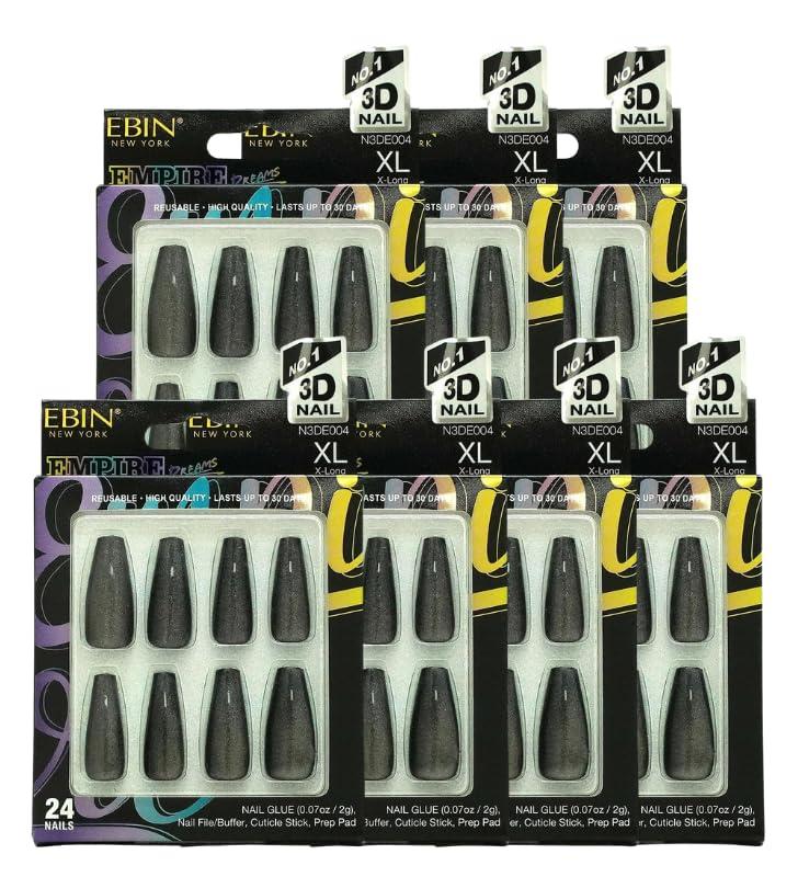 2x Mystic Nails by EBIN NEW YORK – Blue and Gold Press-On Nails with Oval and Square Tips for Easy Application and Reusable Wear – Gift Set (2 Items)
