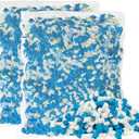 10 LBS Shredded Gel Memory Foam Filling, Comfortable and Soft Bean Bag Chair Filler, Memory Foam Stuffing for Cooling Pillow, Beanbag, Stuffed Animal, Dog Bed, Couch Cushion (Blue White)