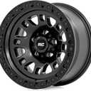 Rough Country 82 Series One-Piece Aluminum Wheel - 17x9, 5x4.5" Bolt Pattern, 12mm Offset, Gloss Black with Rugged 8-Spoke Design