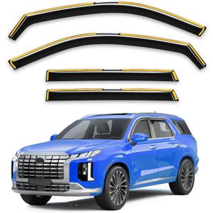 in-Channel Rain Guards Fit for Hyundai Palisade 2020 2021 2022 2023 2024 2025 Window Rain Guards Visors Vent Visors Window Deflector Vent Shades Car Accessories -4 pcs