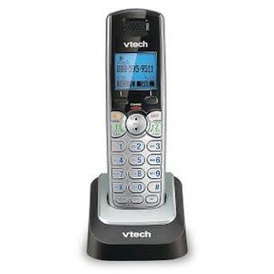 VTech Accessory Handset for DS6151 Series with 2-Line Cordless Phone, Suitable for Small Business or Home, Answering System, Expandable up to 12 Handsets, Intercom, Conference | DS6101 (Black/Silver)