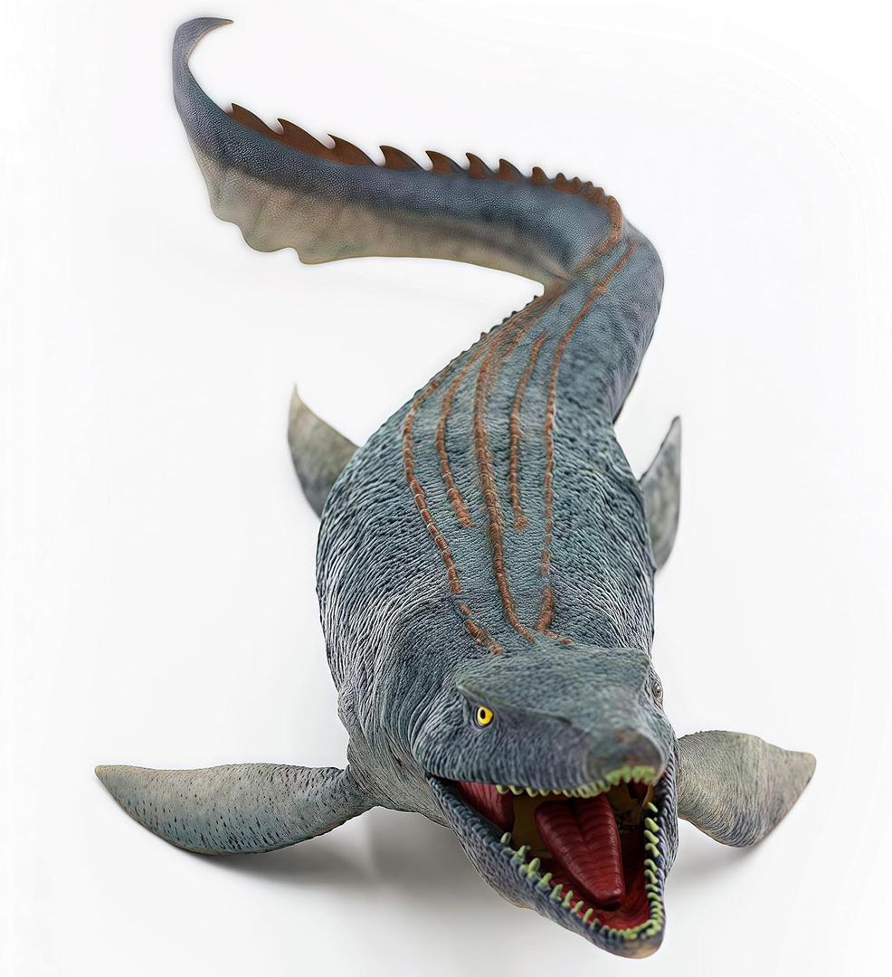Gemini&Genius Mosasaurus Dinosaur Toy with Movable Jaw, Large Marine Realistically Dinosaur, Ocean Dino World Animal Figure Toy Gift and Party Supplie for Kids