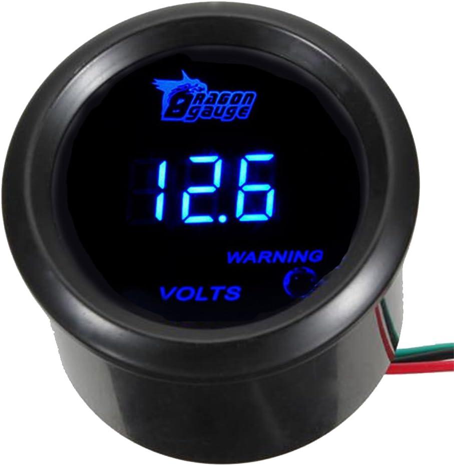 ESUPPORT Car 2" 52mm Digital Volt Voltage Gauge Blue LED