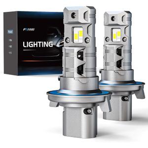 FRANXI H13/9008 Bulbs Fog Light Hi/Low Beam, 16000 LM Super Bright 6000K Cool White, 1:1 Size Design, IP67 Waterproof Plug and Play, Pack of 2