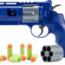 REKT Jury Revolver Foam Dart Blaster Pistol Gun, Blue (Blue)