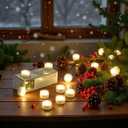 Mata Leon Mini Waterproof Battery Christmas LED TeaLight 20pcs 1.2" Battery Powered LED Puck Accent Light for Party Events Wedding Hallowen Pumpkin Light Pond Fountain Decor(Warm White)