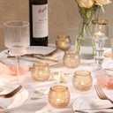 32 Pcs Gold Votive Candle Holders, Round Tea Light Candle Holders with Polka Dot Embossed, Gold Table Centerpieces for Weddings, Home Decor, Baby Shower, Special Occasions