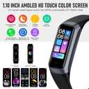 Fitness Tracker, Activity Trackers with 24/7 Heart Rate, Blood Oxygen Blood Pressure Sleep Monitor, Step Counter with 1.1" AMOLED Touch Color Screen, Calorie Pedometer Health Smart Watch for Women Men
