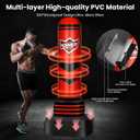 Freestanding Punching Bag for Adults Teens, 70'' Heavy Boxing Bag with Gloves and Pump, Women Men Stand Kickboxing Bags, Upgraded Big Base Boxing Equipment Set for Training MMA Fitness Home Gym (Red)