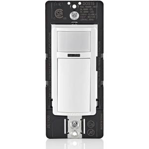 Leviton Decora Occupancy Motion Sensor in-Wall Switch, Auto-On or Manual-On, 15A, Single Pole, Multi-Way or Multi-Sensor, DOS15-1LZ, White with Ivory, Light Almond Faceplates