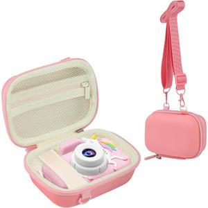 Leayjeen Kids Camera Case Compatible with Goopow/Mgaolo/CIMELR/Seckton/OZMI/Dylanto Kids Camera Toys, Christmas Birthday Gifts for Girls for Girls Boys(Case Only) Pink