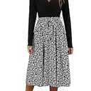 OUGES Womens' Fall Dress 2024 Long Sleeve V Neck Ribbed Business Casual Outfits Teacher Midi Maternity Dresses with Pockets(Floral-4, XL)