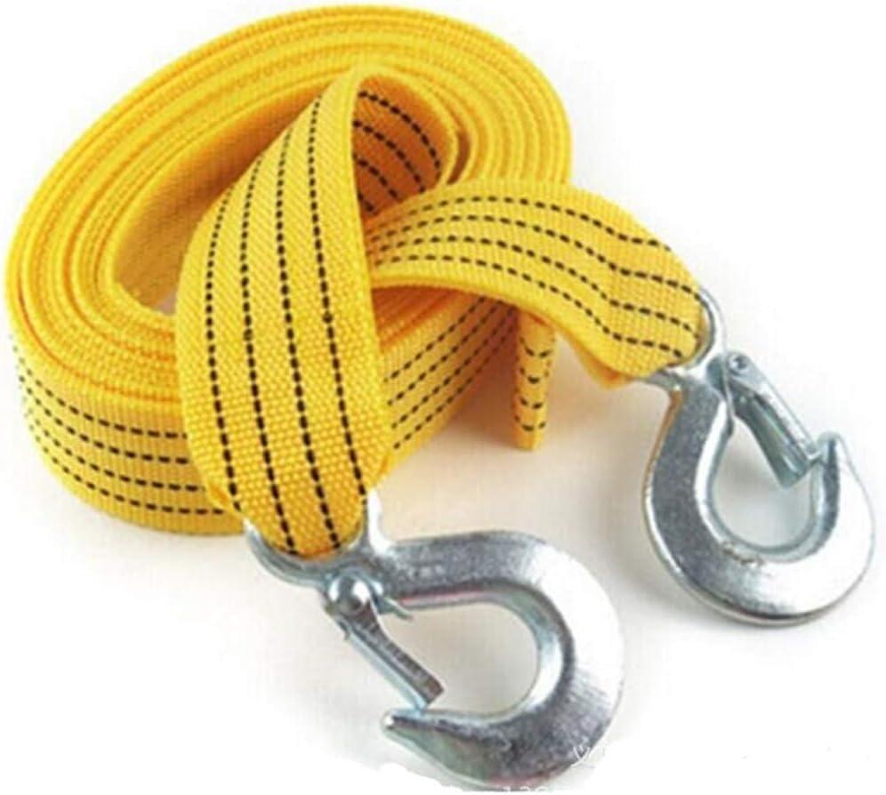 WANLIAN Heavy Duty Tow Strap with Safety Hooks, Double-Layer Trailer Rope | 2 x 13 11000 LB Capacity Trailer Belt, for Vehicle Recovery, Hauling, Stump Removal Much More,Tow Rope Yellow Shackle