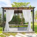 ZOCONE Tension Curtain Rod 51-168 In(4.25-14 Ft), Extra Long Outdoor Curtain Rod No Drilling for Patio, Adjustable Shower Curtain Rod for Bathroom Window Never Rust, Rod Diameter 1.26" Stainless Steel