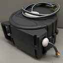 Retractable Garden Hose Reel 1/2 in x82 ft, Garden Water Hose Reel with 7- Function Sprayer Nozzle, Any Length Lock/Automatic Slow Return System,180 Swivel Bracket (Gray-white)