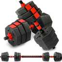 Adjustable Weights Dumbbells Set, 44Lbs 3 in 1 Adjustable Weights Dumbbells Barbell Set, Home Fitness Weight Set Gym Workout Exercise Training with Connecting Rod for Men Women Fitness, Strength-Building