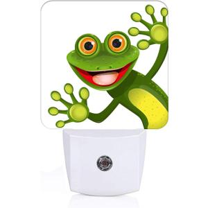Funny Frog Night Light,Plug Into Wall for Boys Girls Bedroom Decorative Square Night Light Lamp 0.5w Sleep Friendly