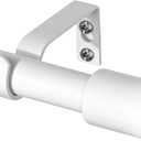 TONIAL White Curtain Rods 32 to 58 Inch(2.6-4.8ft), Adjustable Splicing Window Curtains rod, 3/4 Drapery Rods for Windows 20 to 53 Inch(1.7-4.4ft), Decorative Single Rod with Modern Cap Finial