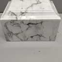 White Classic Cultured Marble Cremation Urn for Adult Ashes, Urn for Human Ashes, Adult Sized Memorial Urn for Ground Burial or Home Memorial