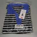 ZESICA Womens Striped Long Sleeve Tops Oversized Sweatshirt V Neck Loose Fit Tunic Tops Spring Casual Blouses (Black, S)