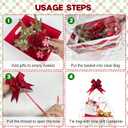 30 Pcs 10 Pack Christmas Baskets for Gifts Empty 8.5" x 10" with Xmas Pull Bows Clear Present Bags, Red Santa Claus Belt Empty Gift Baskets Kit To Fill for Winter Christmas Holiday Party Favors