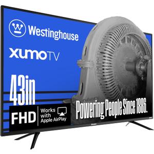 Westinghouse 43-inch Smart TV, FHD 1080P Xumo TV w/Voice Remote, Flat Screen Television w/Dolby Atmos, Bluetooth, Apple AirPlay, Wi-Fi & Mobile Connectivity, 43 Inch Full HD