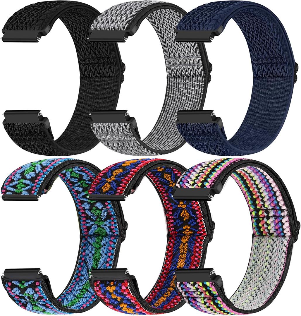 Runostrich 22mm Quick Release Elastic Band Compatible with Samsung Galaxy Watch 3 45mm/Garmin Venu 4 45mm/3 45mm/Venu 2/Vivoactive 4/Forerunner 570(47mm)/255/265/Amazfit Helio/Bip 6/5/Balance 2