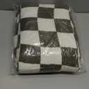 CozeCube Super Soft Fullfy Microfiber Reversible Knitted Blankets, Warm Cozy Fuzzy Plush Throw, Olive Green and White Checkered Throw Blanket for Couch Bed Sofa, 50" x 60"