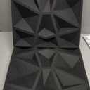 Art3d 20-Pack Sound Proof Wall Panels Diamond Design, 3D Textured Acoustic Wall Panels for Sound Absorbing, Accent Wall Panels for Gaming Room, Bedroom, Living Room - 11.8"x11.8" Black