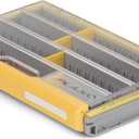 Plano EDGE 3600 Premium Tackle Utility Box, Gray and Yellow with Clear Lid, Rust-Resistant and Waterproof, Customizable Tackle Protection Organization